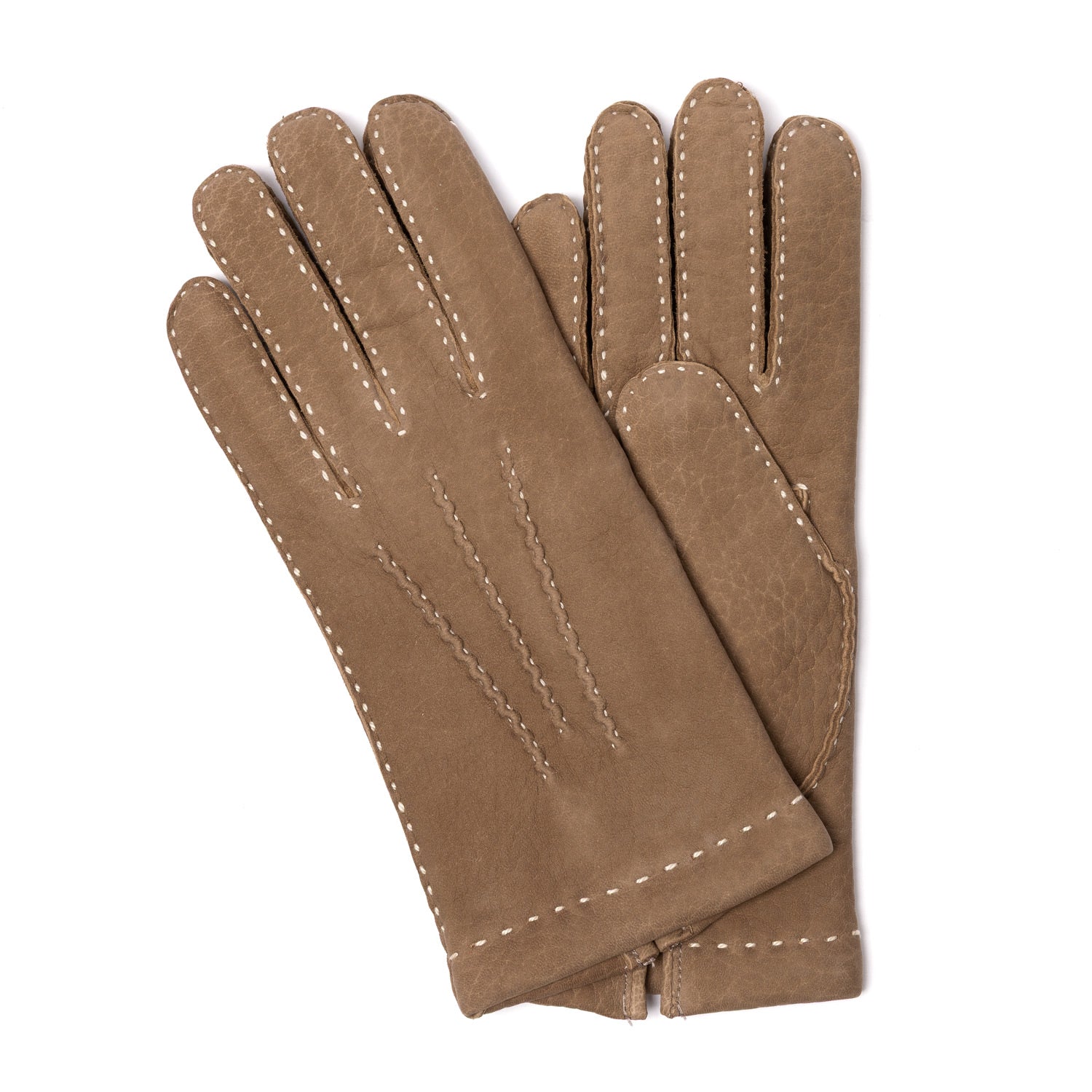 Handschuh "Baden" aus Kalbs-Nubuk mit Kaschmirfutter - handgenäht